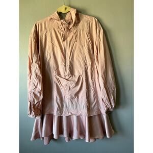 Daily Practice by Anthropologie Ruffle-Hem Half-Zip Pullover Dress